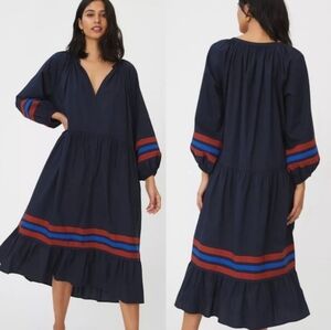 Sundry Cotton Poplin Balloon Sleeve Midi Dress Size 0